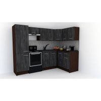 Bucatarie de Colt GENA NEW 2 DR. 140-250, Fara Corp de Cuptor, Wenge / Decor 8509